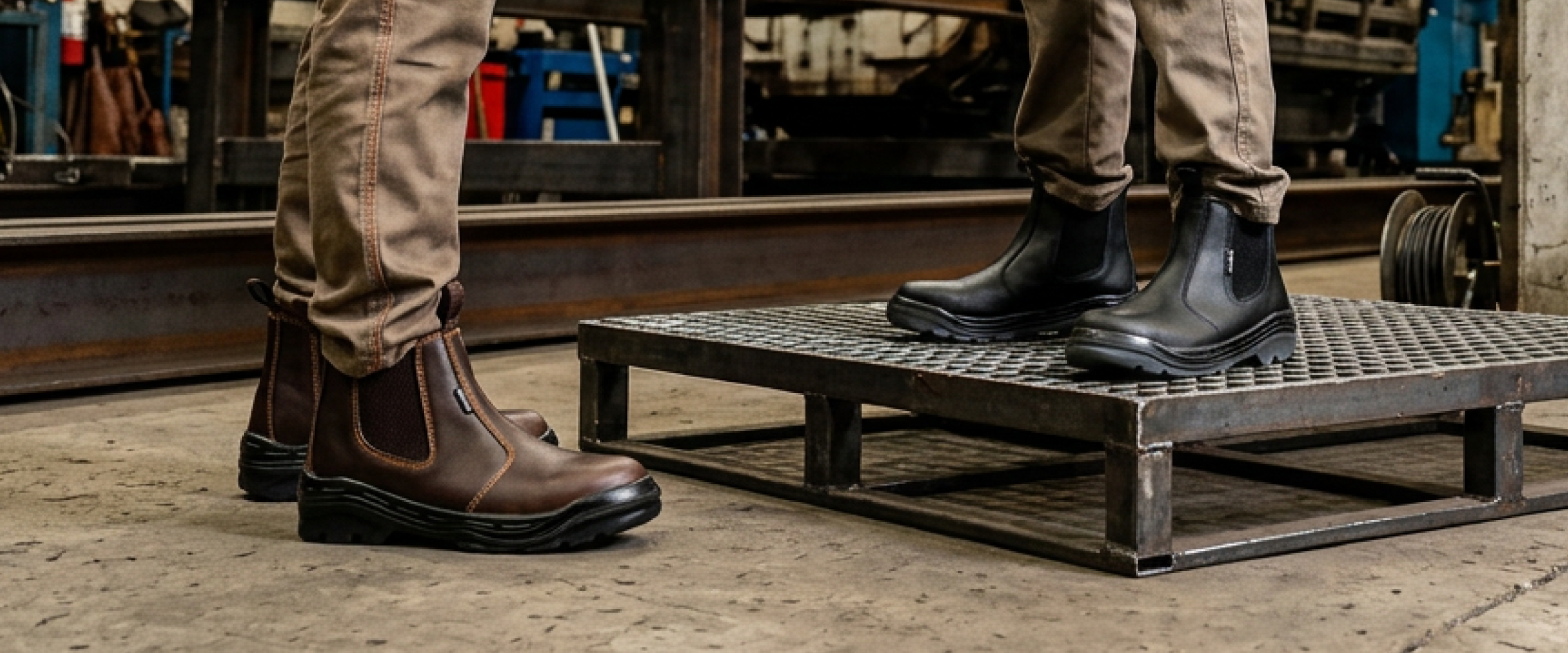 Brown and Black Metal-Free SafeLite Chelsea Safety Boots